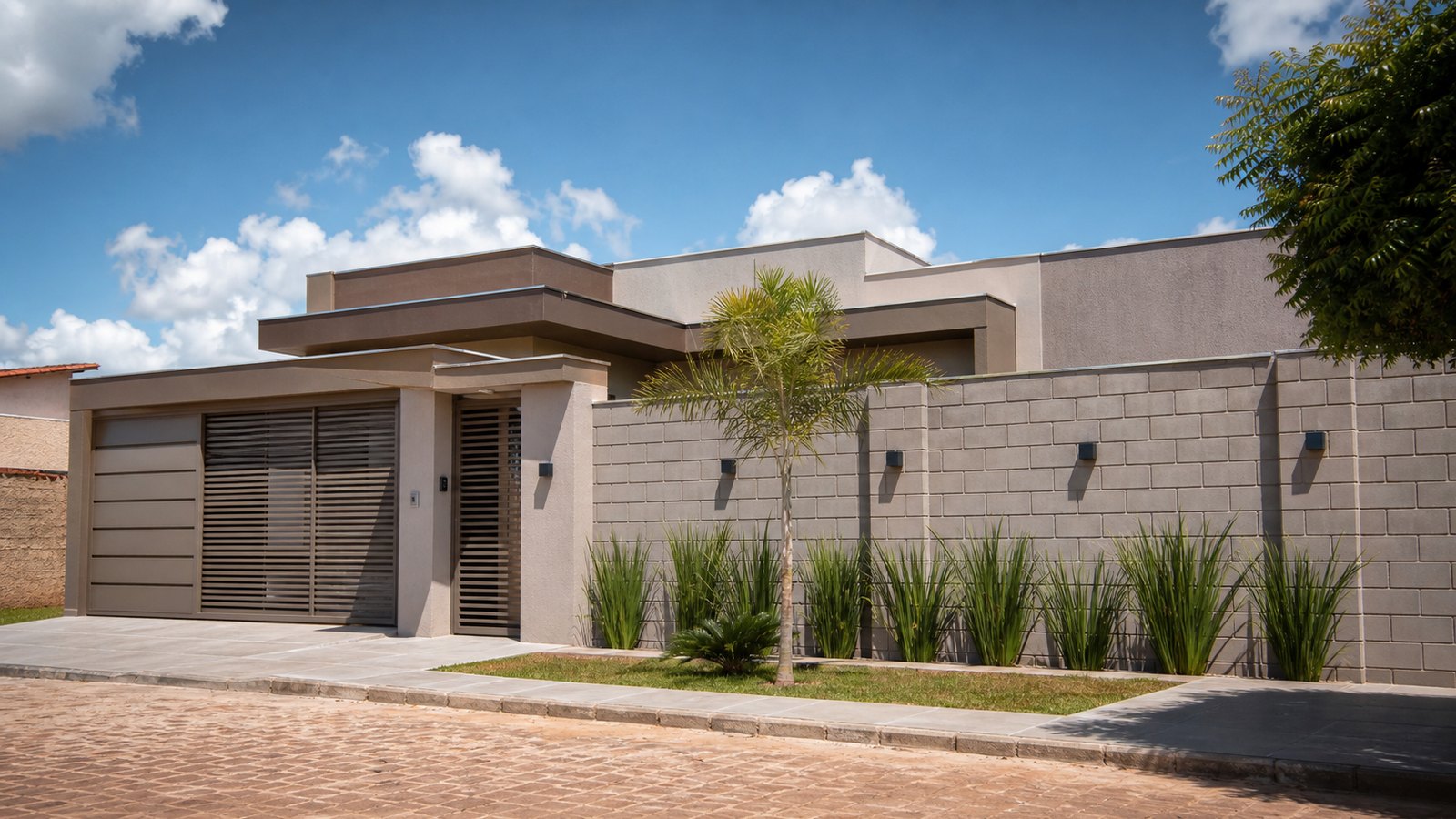 Residencial com blocos de concreto